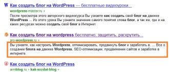 Kengaytirilgan parchalar - Yandex va Google, buni qanday qilish kerak